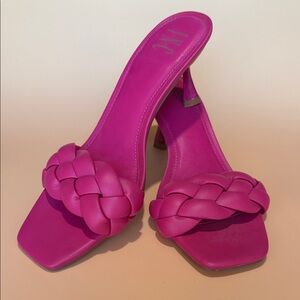 INC International Concepts Braided Slide Heels in Fuchsia Pink